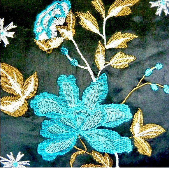 All SILK Vintage Pristine Jacket Embroidered Blazer Coat Smoking - Picture 3 of 12